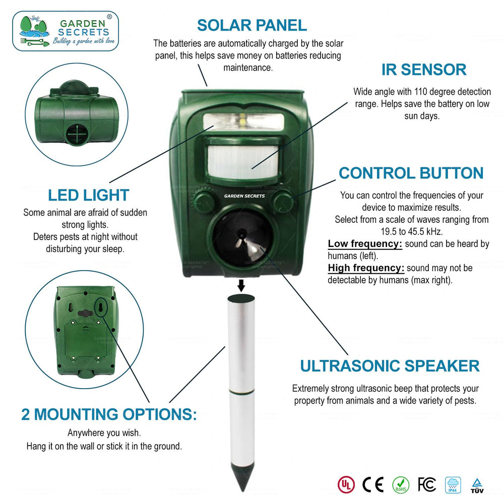 GARDEN SECRETS product label and warranty information for buyer confidence