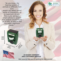 GARDEN SECRETS speaker grill detail emitting targeted ultrasonic pulses