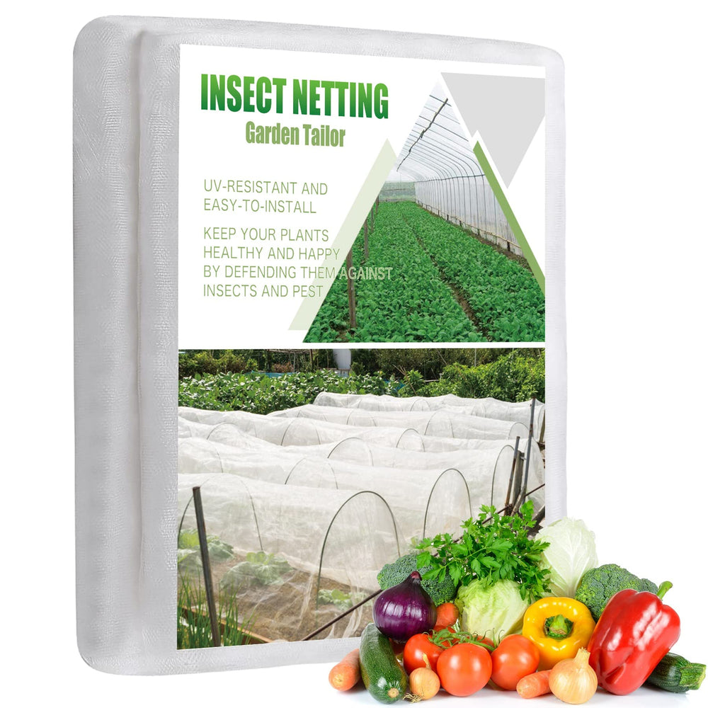 Garden Tailor hands cutting netting for custom plant protection