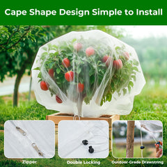 Garden Tailor tightened drawstring sealing base to keep pests out