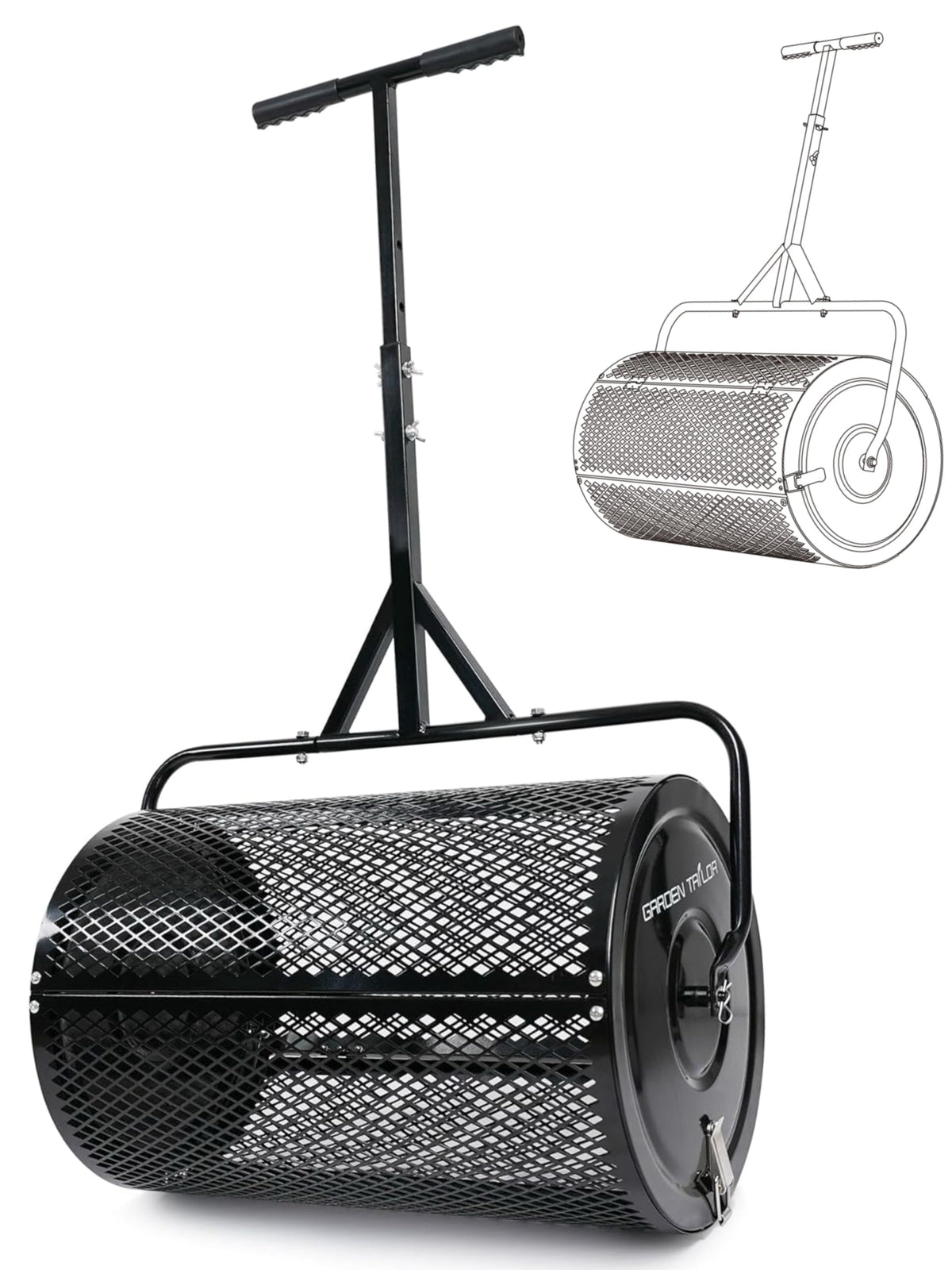 Garden Tailor front view of 24-inch spreader showing full assembly benefits