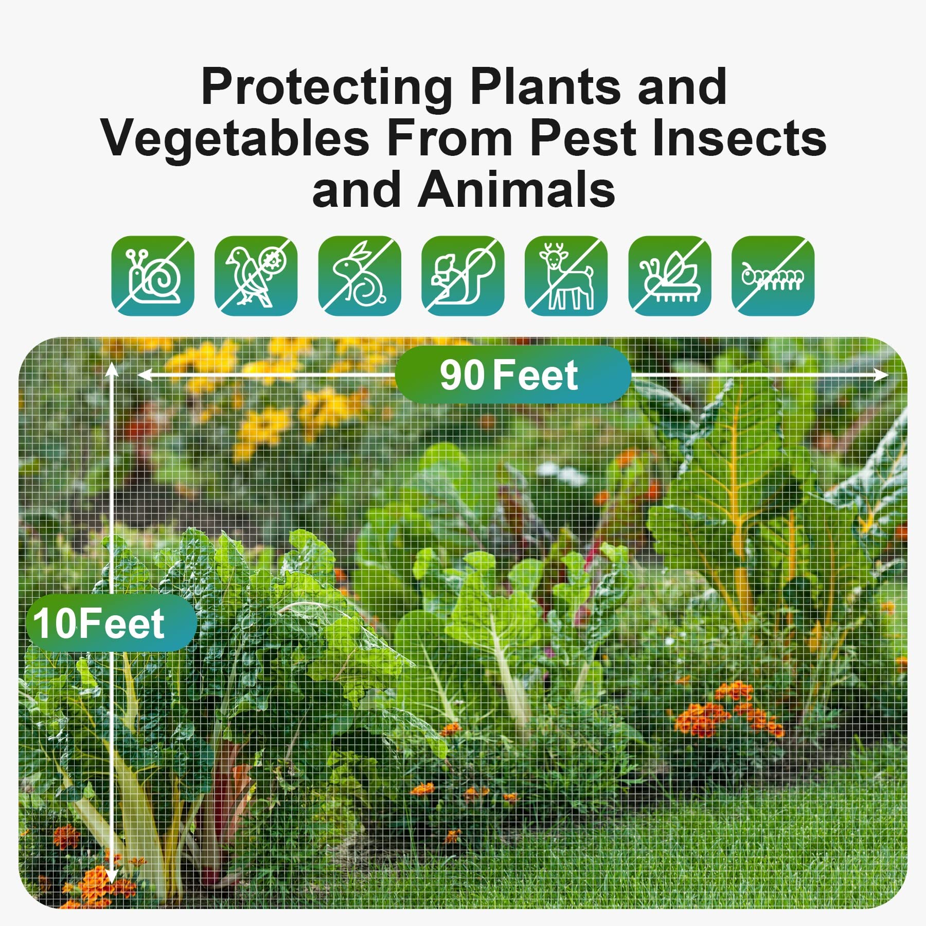 Garden Tailor netting draped on hoops for easy crop protection
