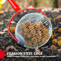 GARDEN WEASEL close-up of steel wire cage highlighting durable capture action