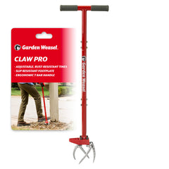 Garden Weasel front view showing adjustable tines and ergonomic handle for versatile gardening