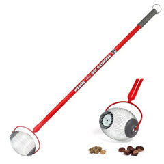 GARDEN WEASEL front view showing compact nut gatherer for easy pickup