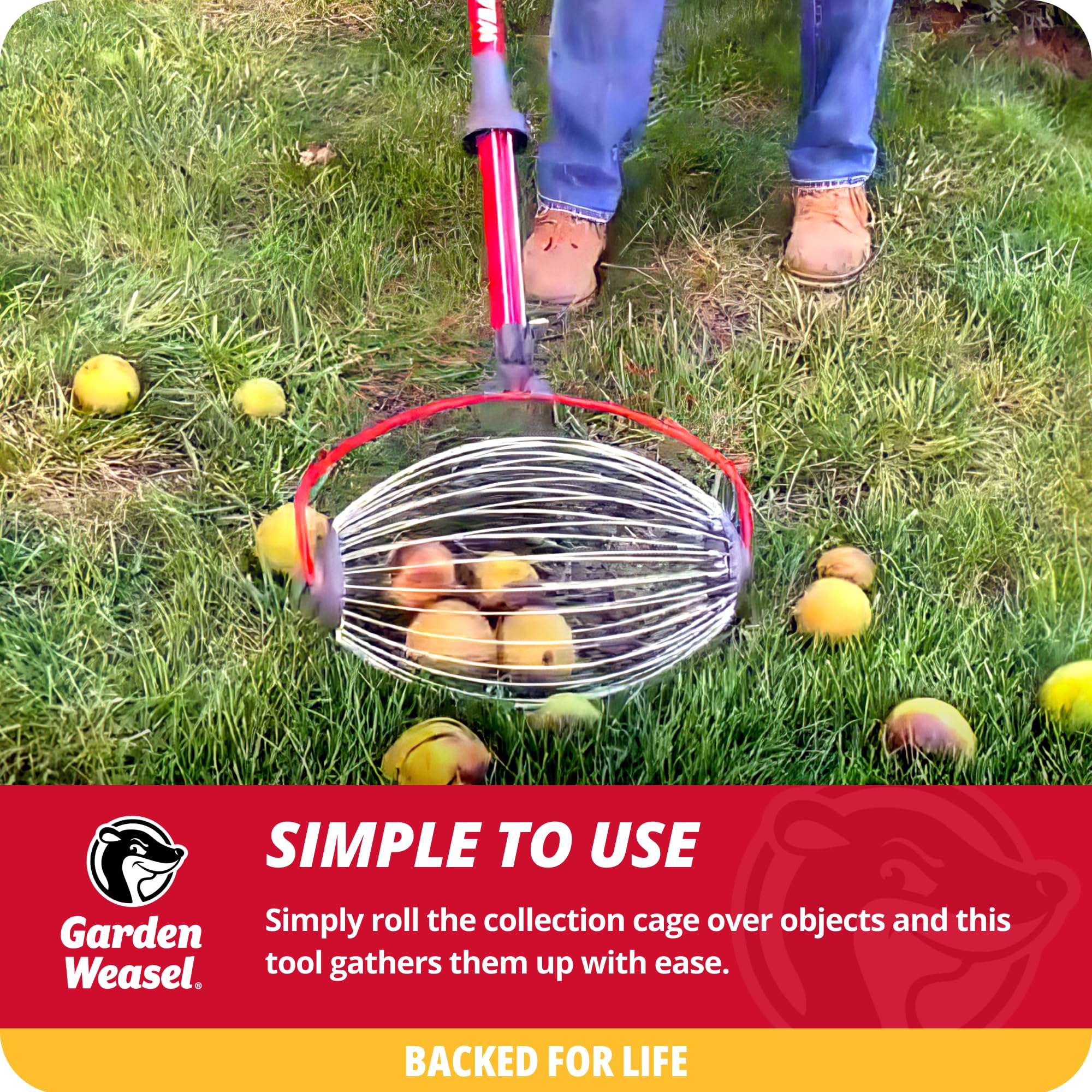Garden Weasel handle grip close-up showing ergonomic comfort benefit