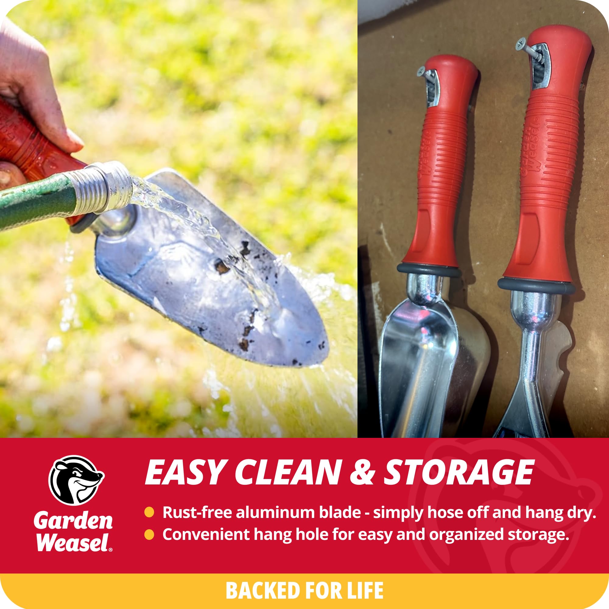 GARDEN WEASEL handle grip texture showing non-slip comfort and control