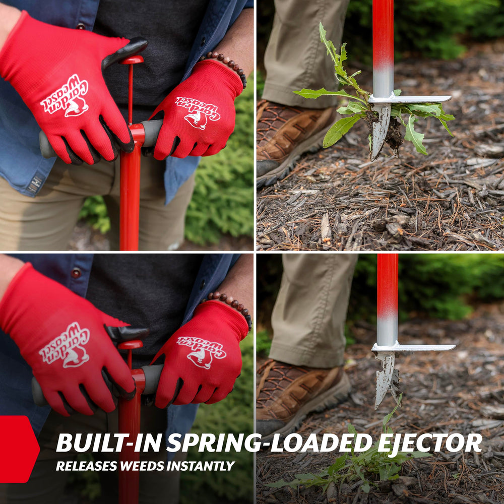 GARDEN WEASEL product label and steel construction highlighting durable materials