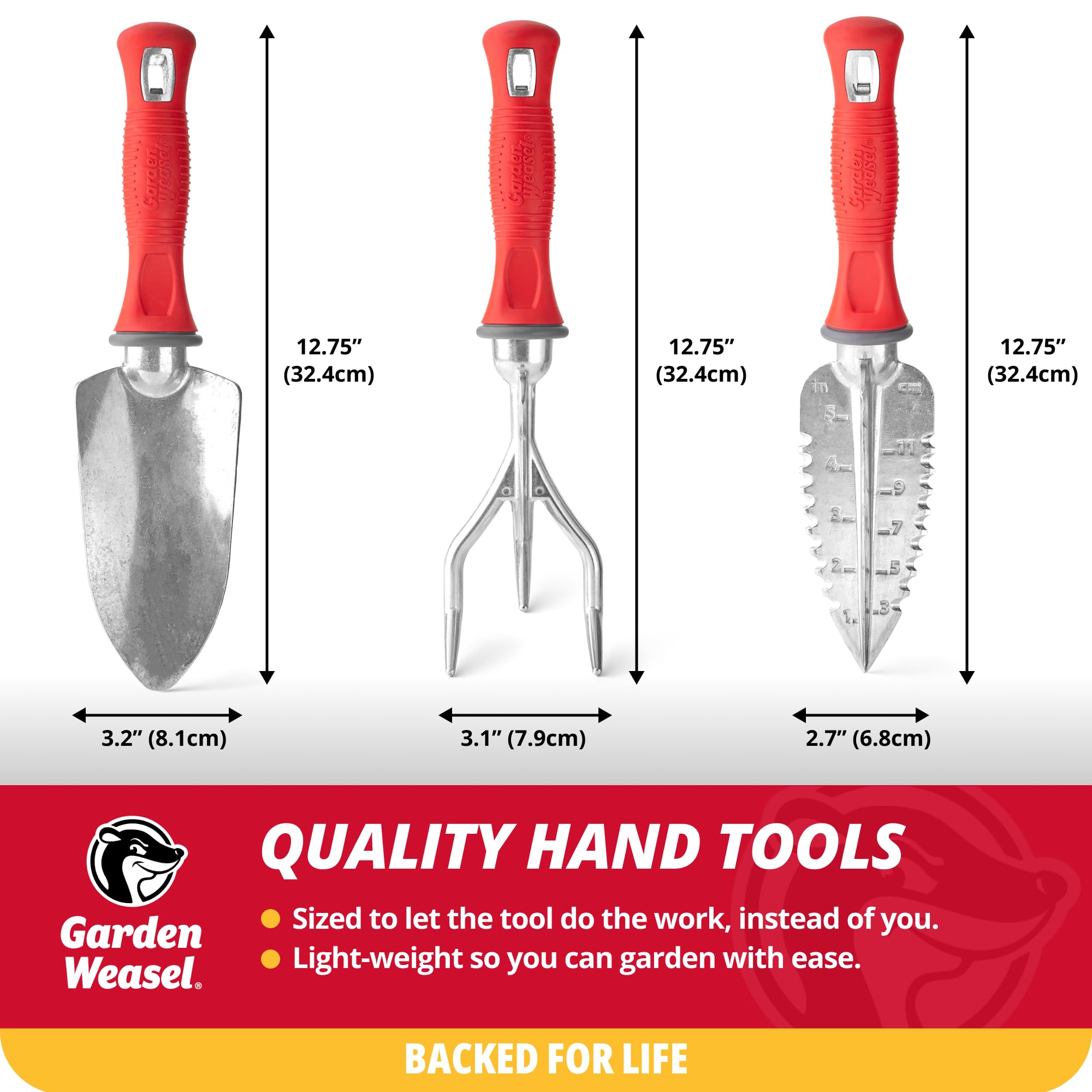 GARDEN WEASEL tools in use transplanting seedlings for careful root handling