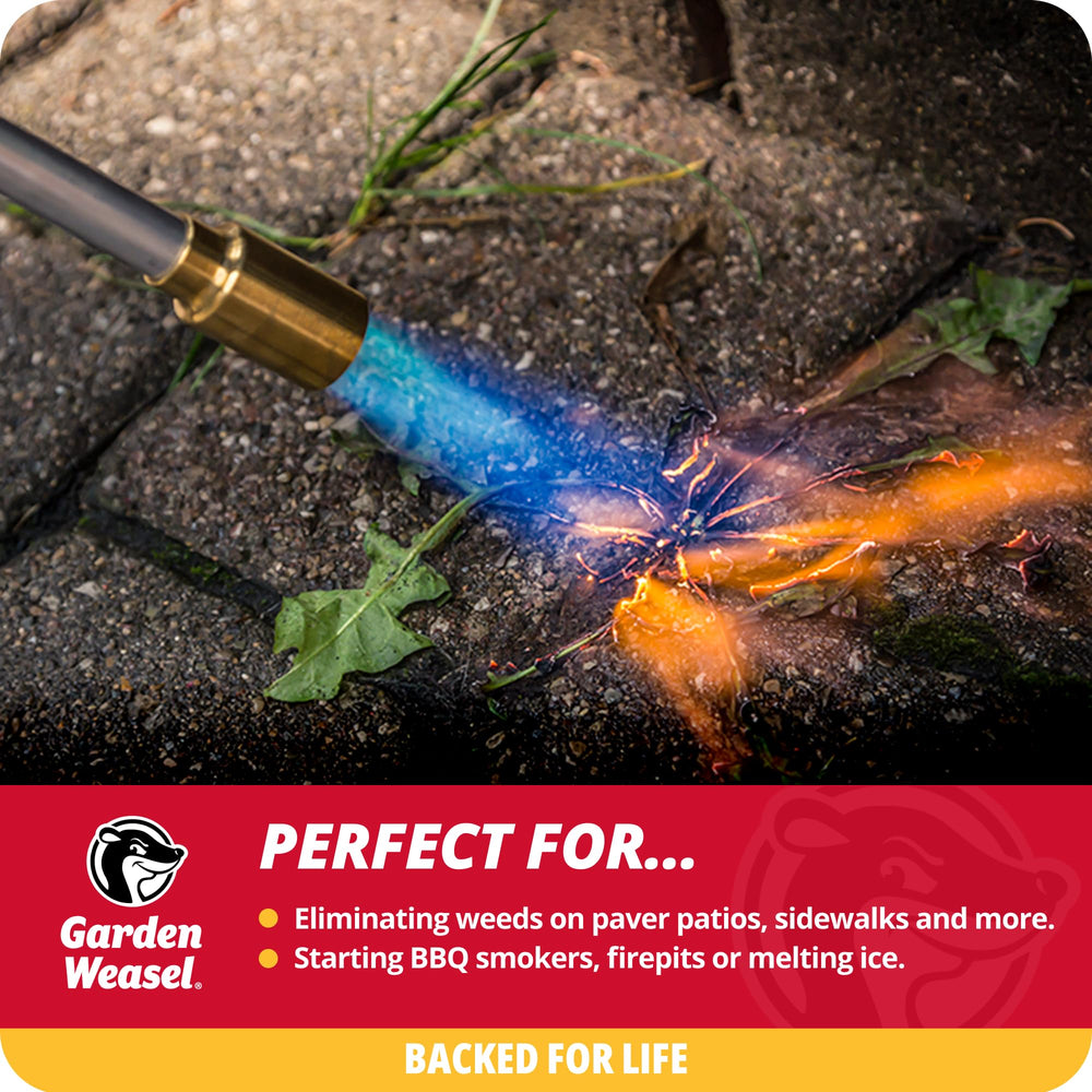 GARDEN WEASEL handle and integrated lighter for easy ignition