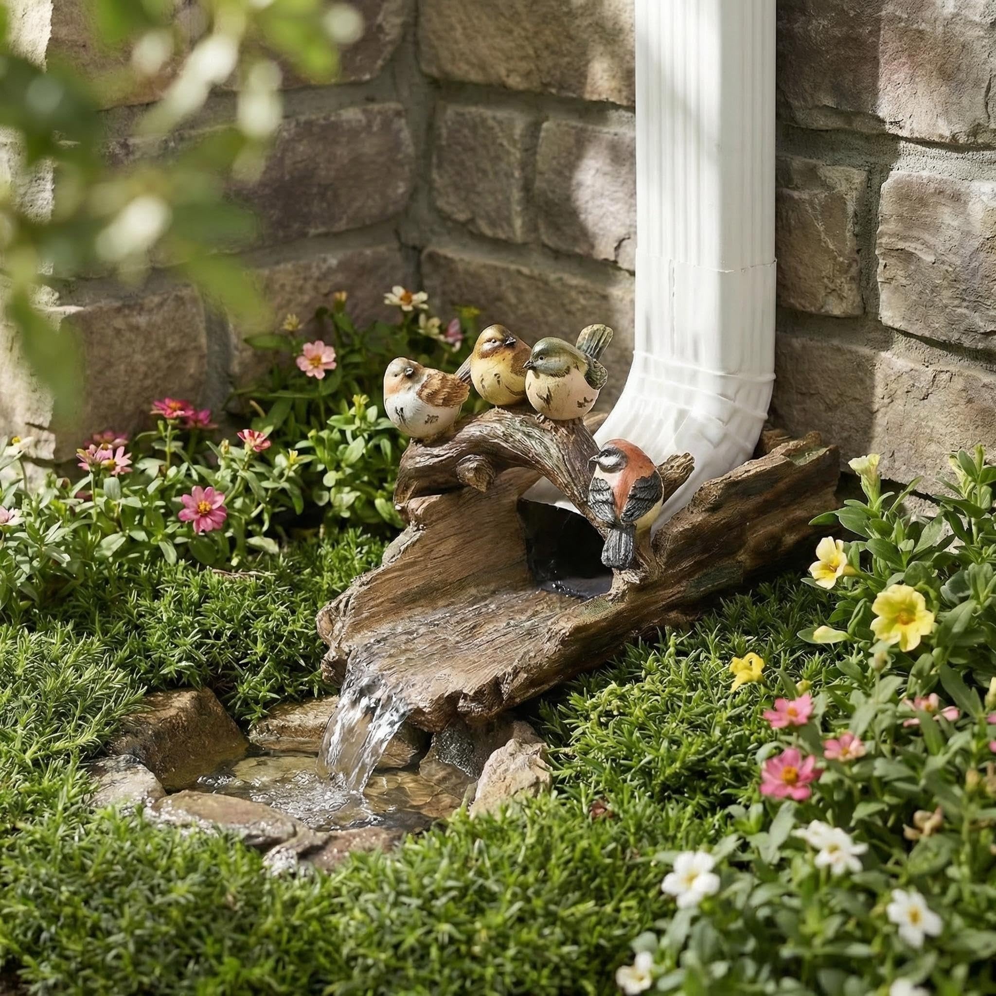 GARDEN WHISPER close-up resin texture showing durable stone-like finish for weather resistance