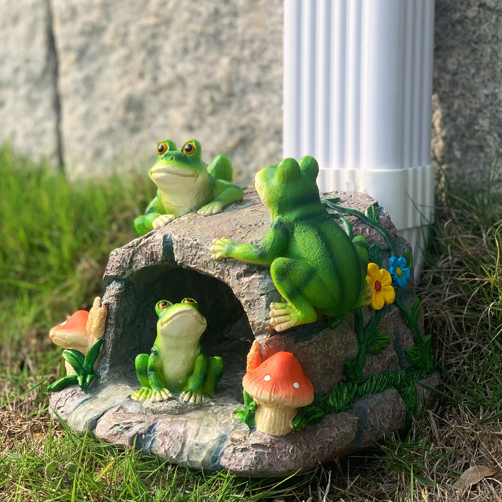 GARDEN WHISPER frog among flowers showing visual curb appeal benefit