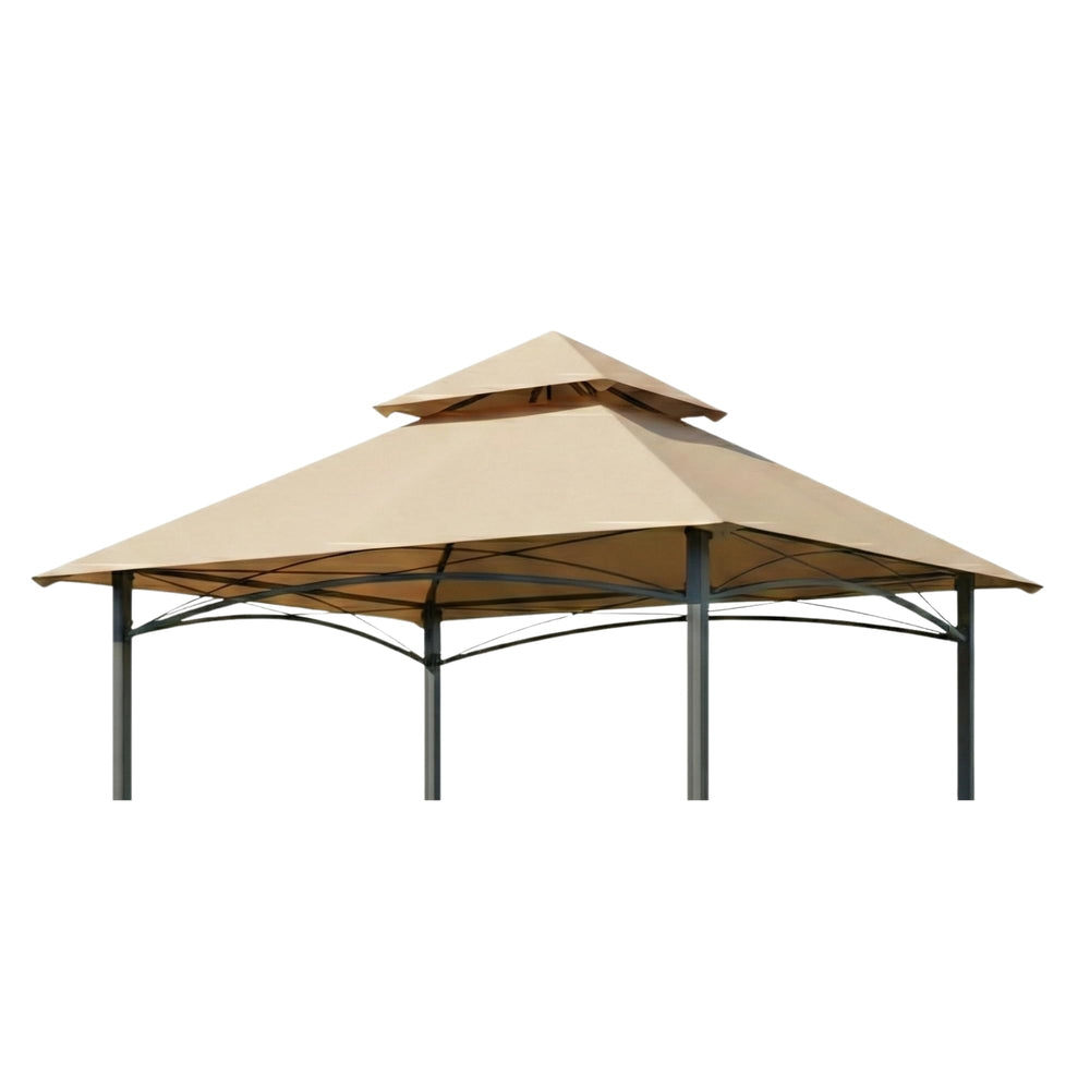 Garden Winds front view of beige replacement canopy top showing clean fit and restored appearance