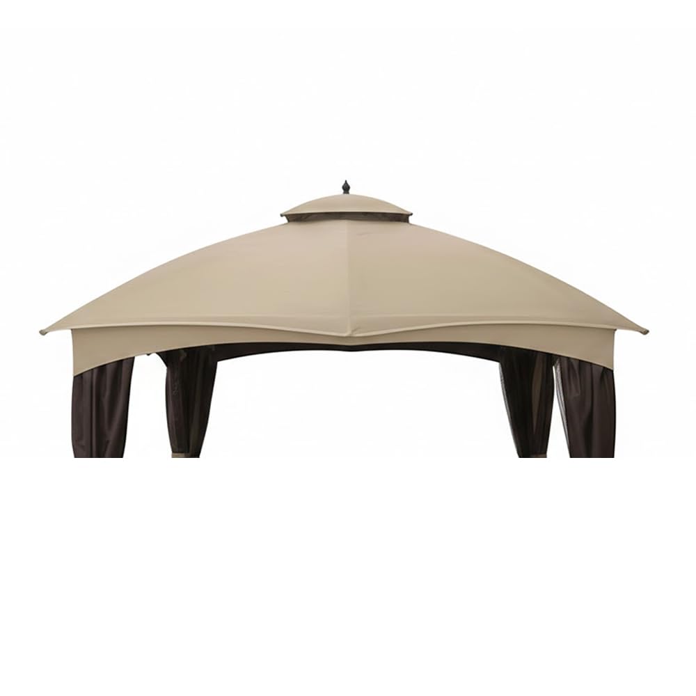 Garden Winds front view of beige canopy showing clean fit and coverage