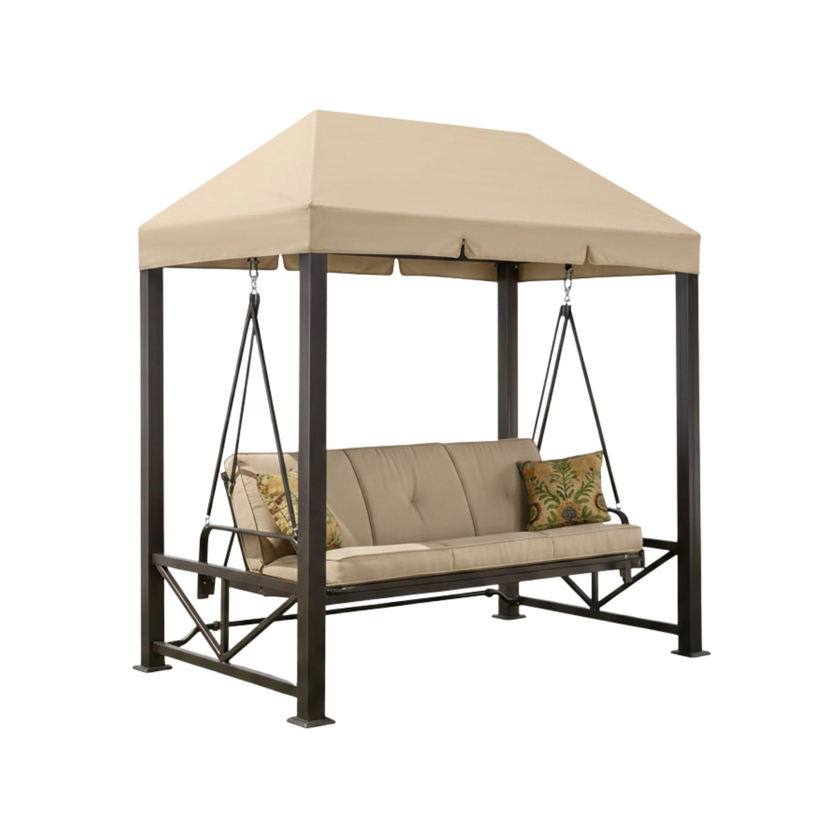 Garden Winds canopy front view showing full beige coverage and refreshed look
