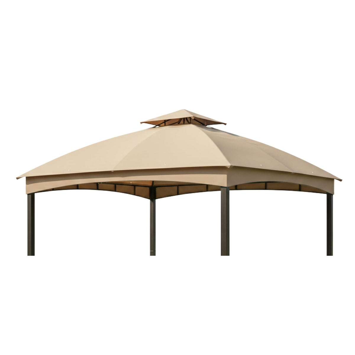 Garden Winds canopy top front view showing beige fabric and clean fit for quick replacement