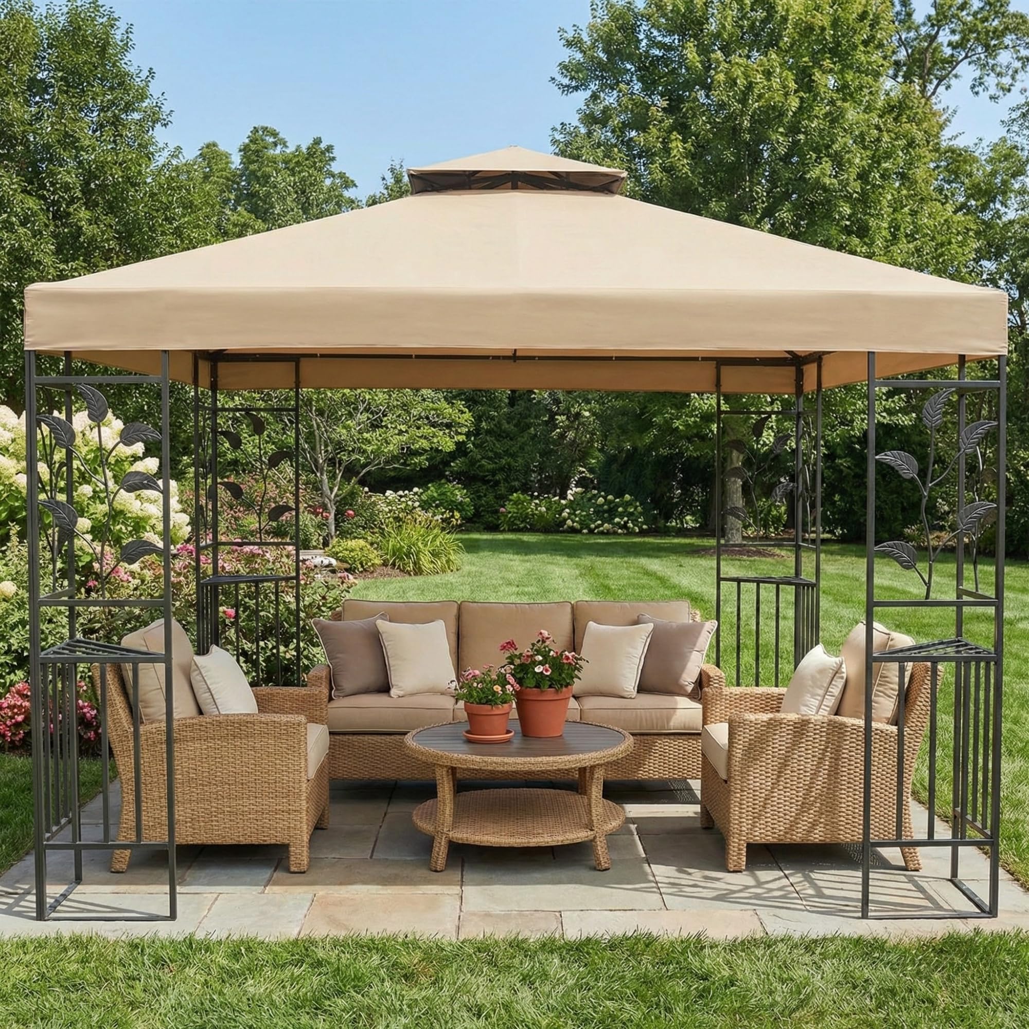 Garden Winds close-up of 350 denier fabric texture highlighting durability benefit