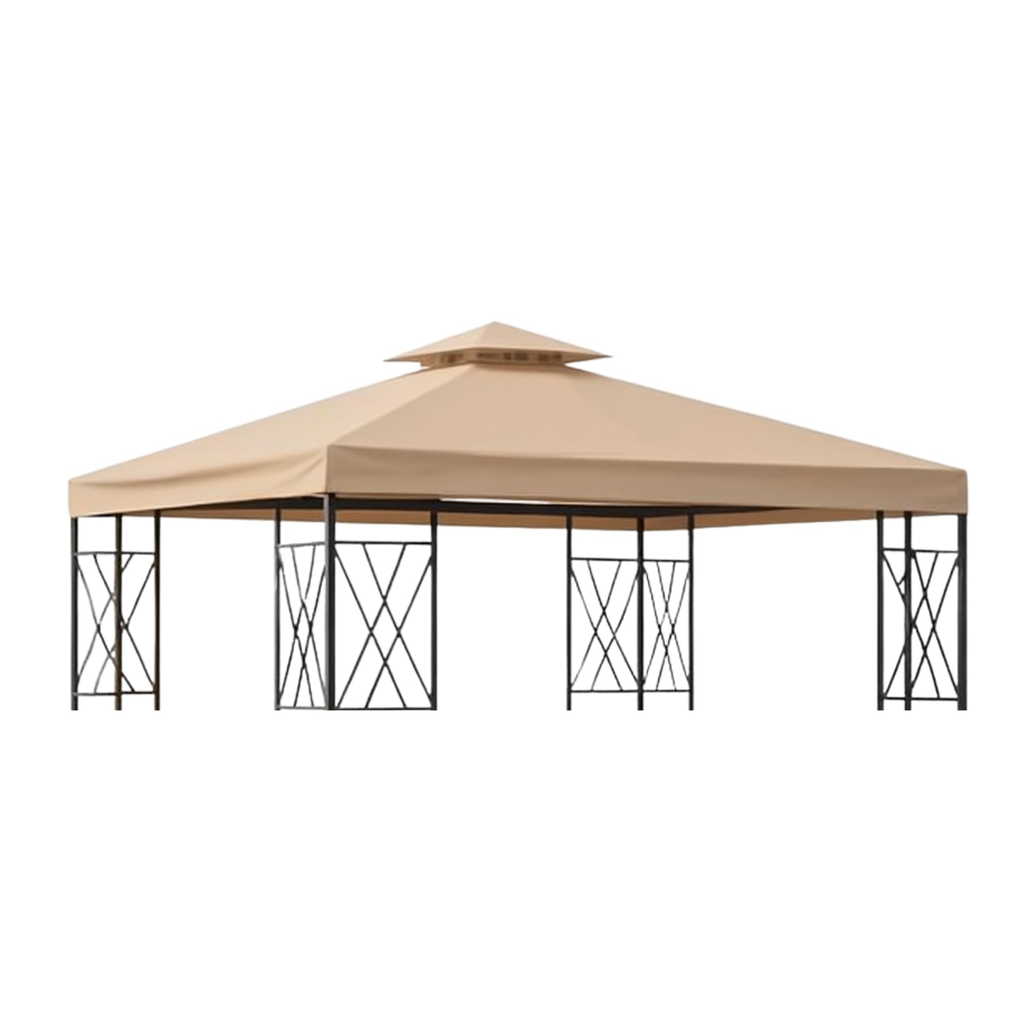 Garden Winds front canopy beige showing full replacement top protecting gazebo