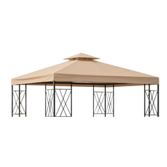 Garden Winds front canopy beige showing full replacement top protecting gazebo