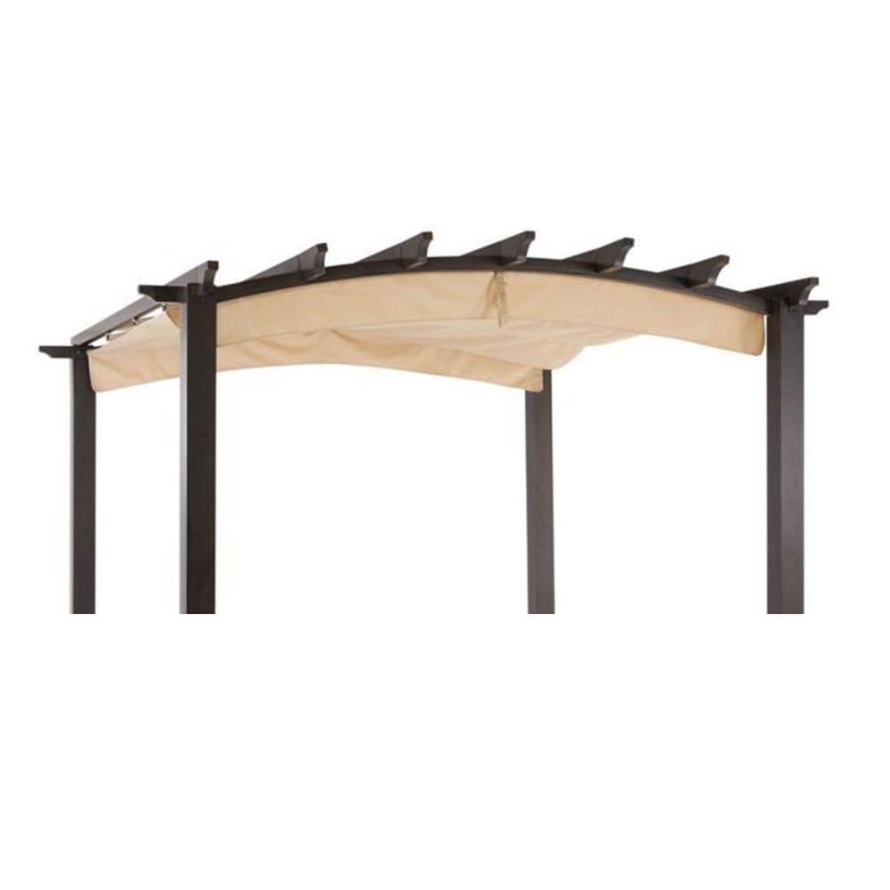 Garden Winds front view of beige canopy top showing clean fit and curb appeal