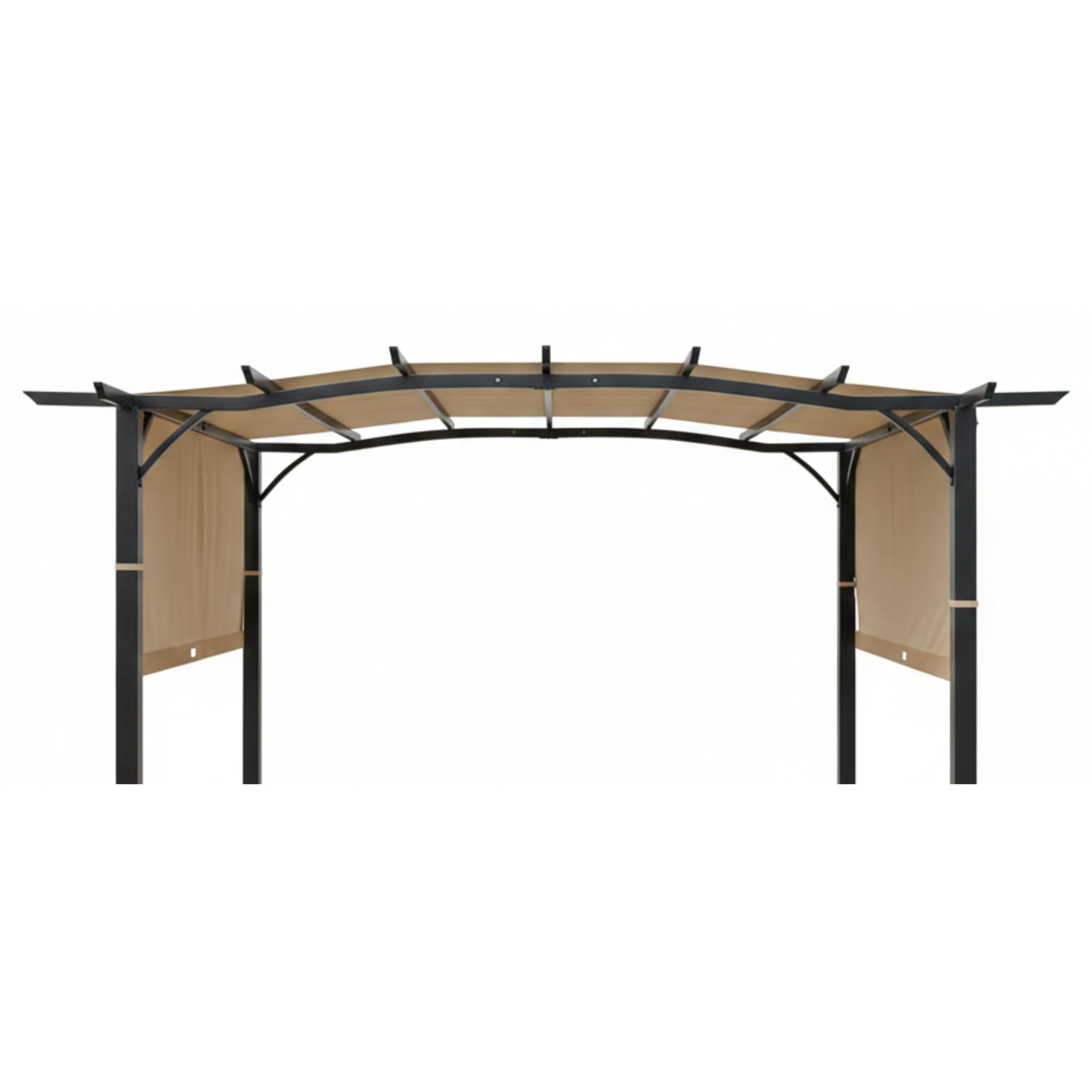Garden Winds front view beige canopy showing fit and clean appearance benefits