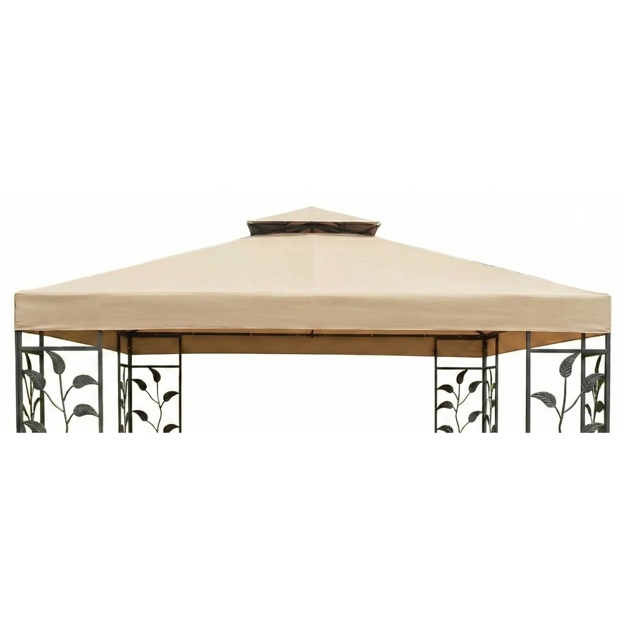 Garden Winds front view beige canopy top showing full fit and renewed shelter