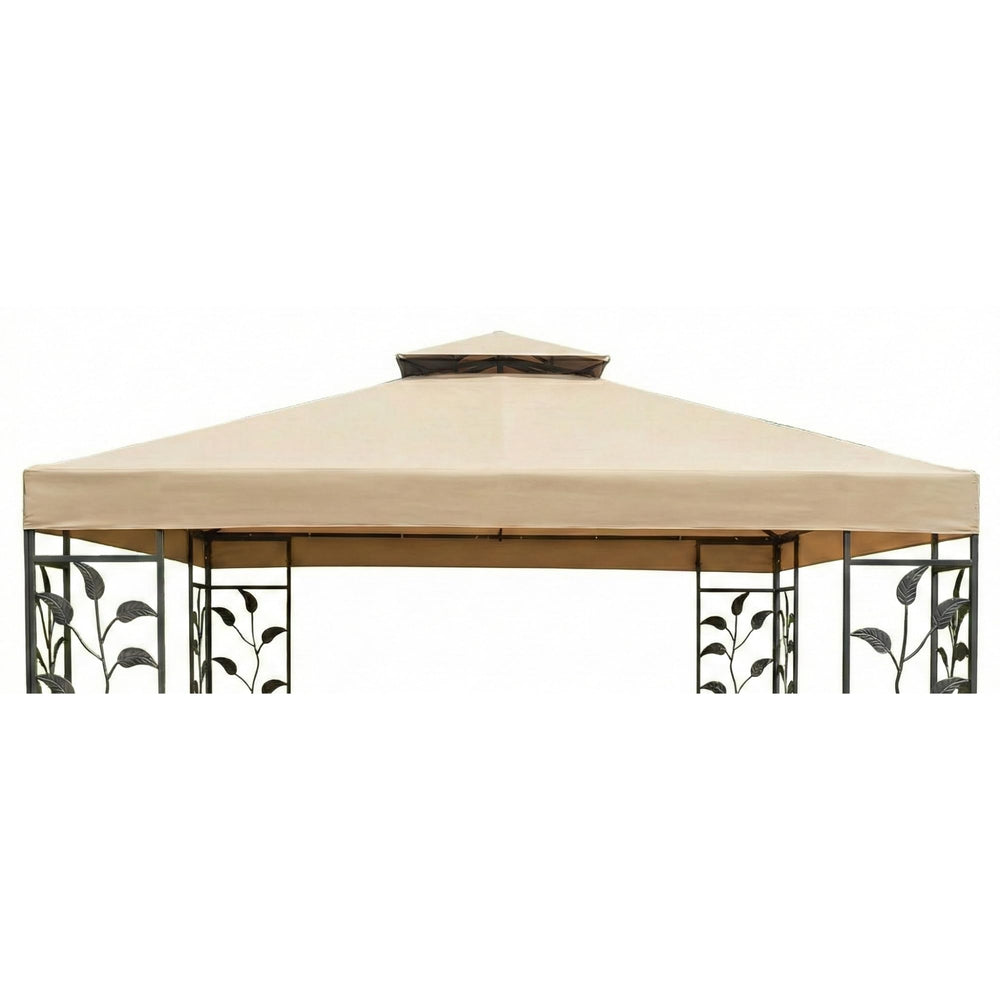 Garden Winds front view beige canopy top showing full fit and renewed shelter