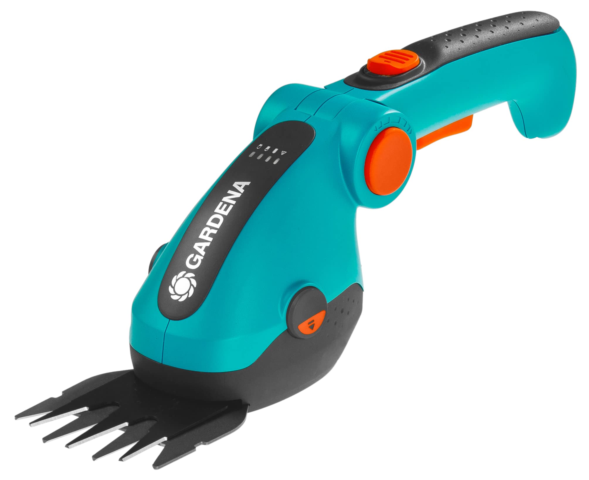 GARDENA grass shears front view showing compact profile and tidy design benefit