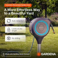 GARDENA metal spike base anchored in lawn for stable placement advantage