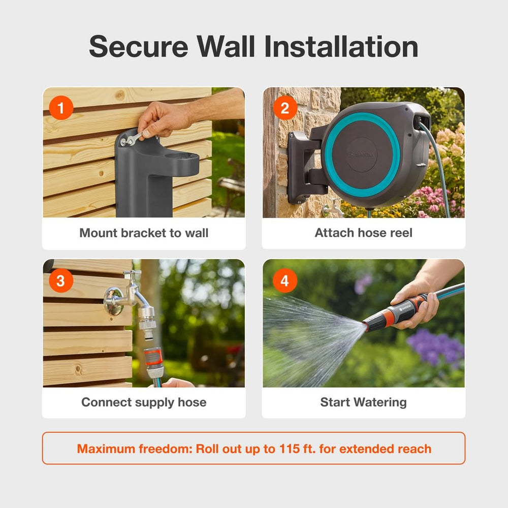 GARDENA lifestyle image in a garden demonstrating easy, tangle-free watering