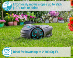 GARDENA SILENO Minimo blade detail highlighting precise cutting for even lawns