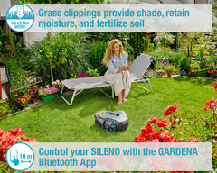 GARDENA SILENO Minimo boundary wire layout showing reliable perimeter safety