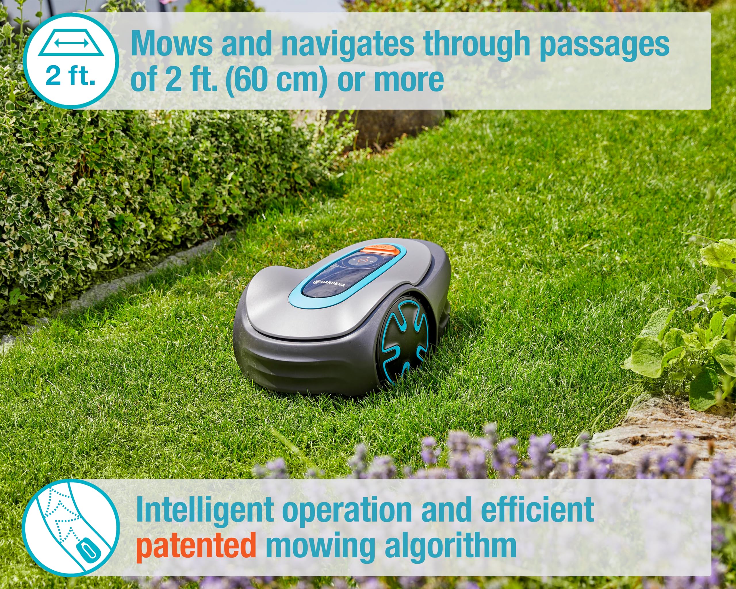 GARDENA SILENO Minimo charging station showing easy dock and power readiness