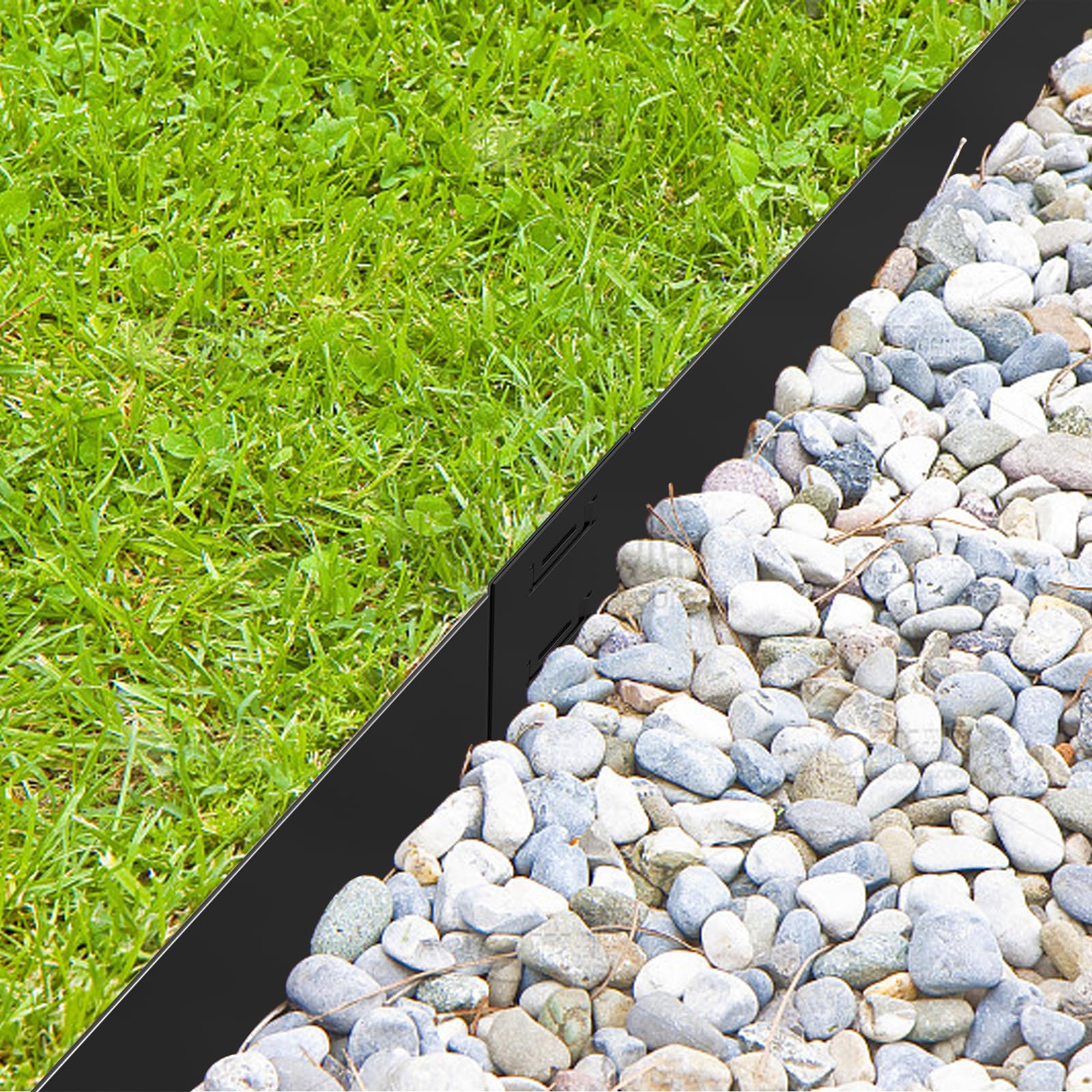 gardenaire edging framing a flower bed showing defined border and low maintenance