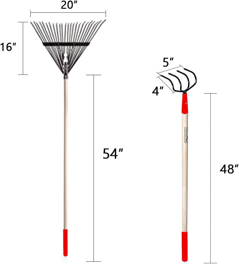 GardenAll size comparison with ruler showing long-handle reach advantage