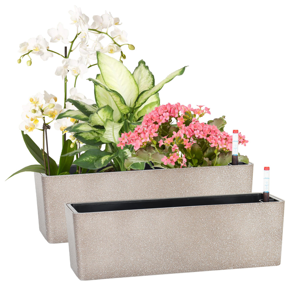GardenBasix front view of elongated planter showing clean modern style and space-saving benefit