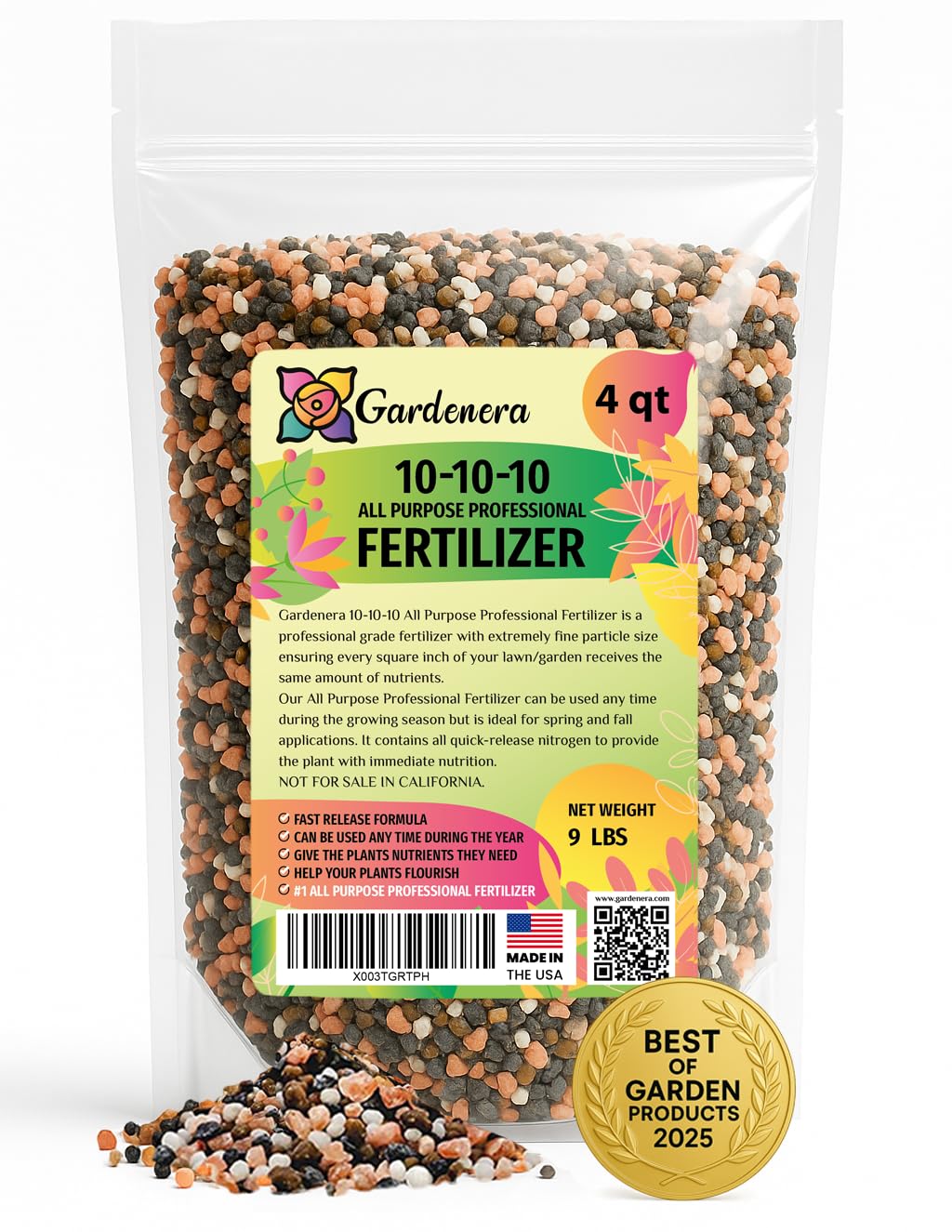 Gardenera front packaging shows brand and product benefits for quick identification