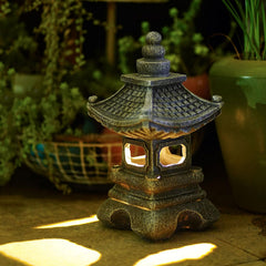 Gardenfans pagoda close-up of resin texture highlighting durable stone-look finish