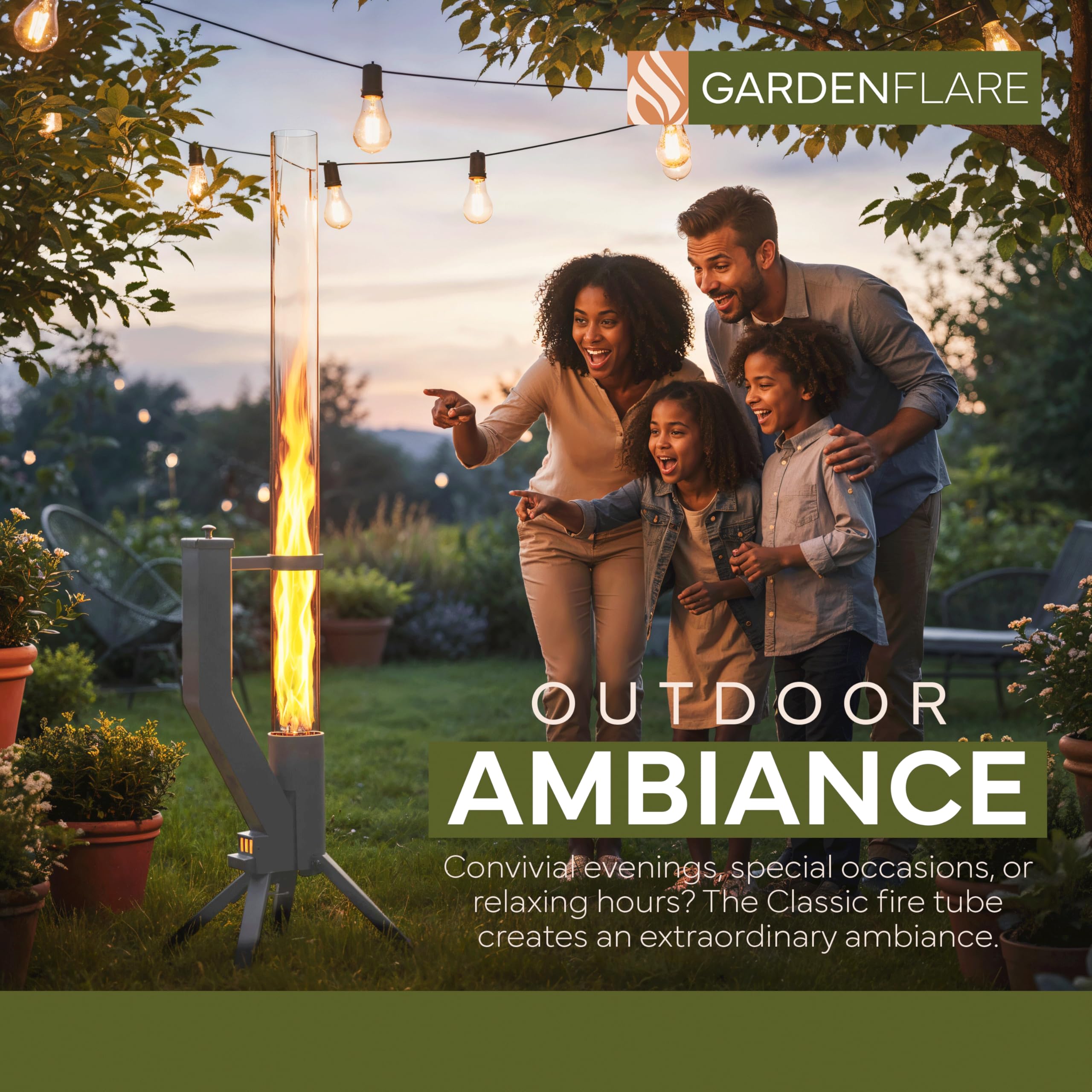 GARDENFLARE brushed stainless finish close-up showing weather-resistant quality