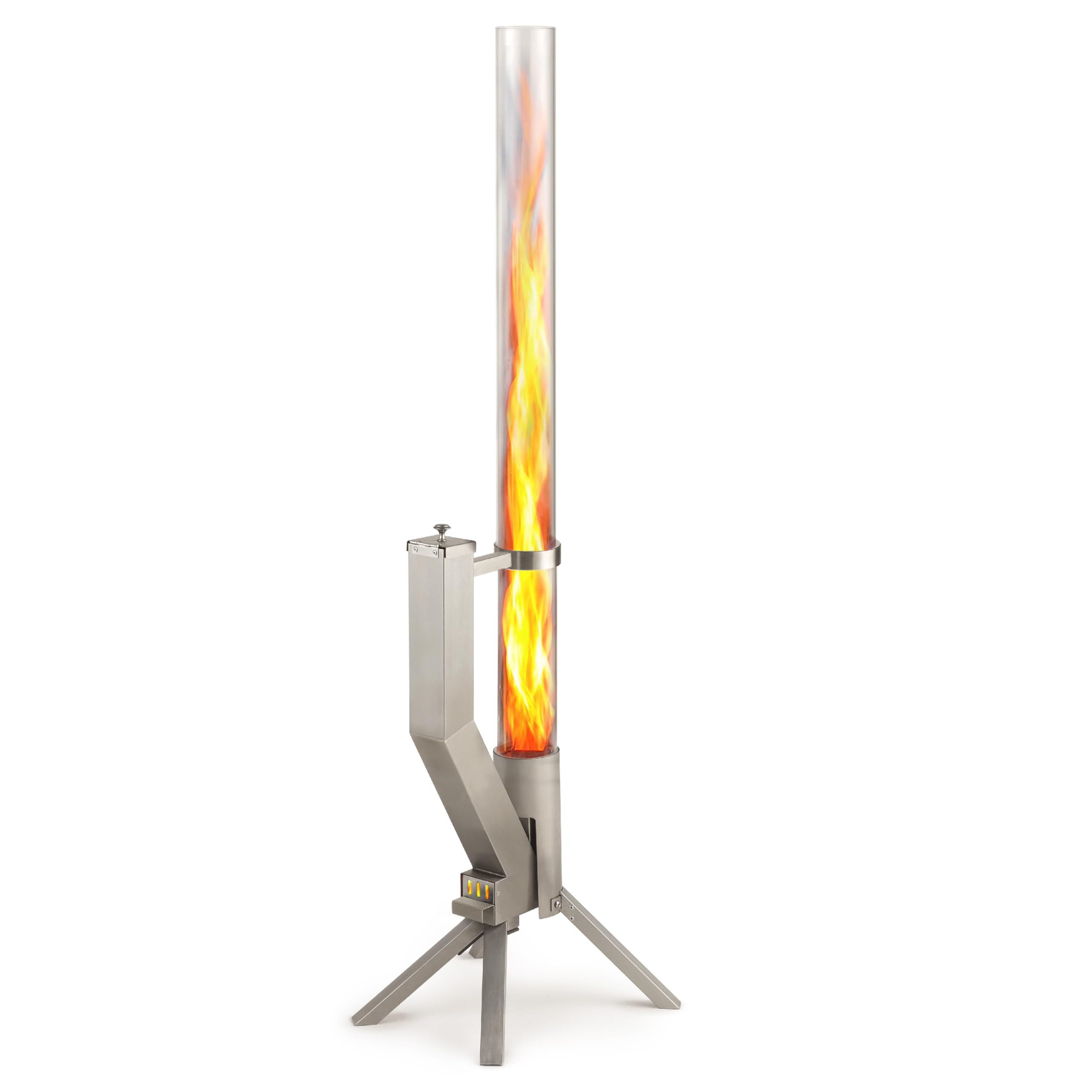 GARDENFLARE front view of stainless steel unit showing elegant design and portability