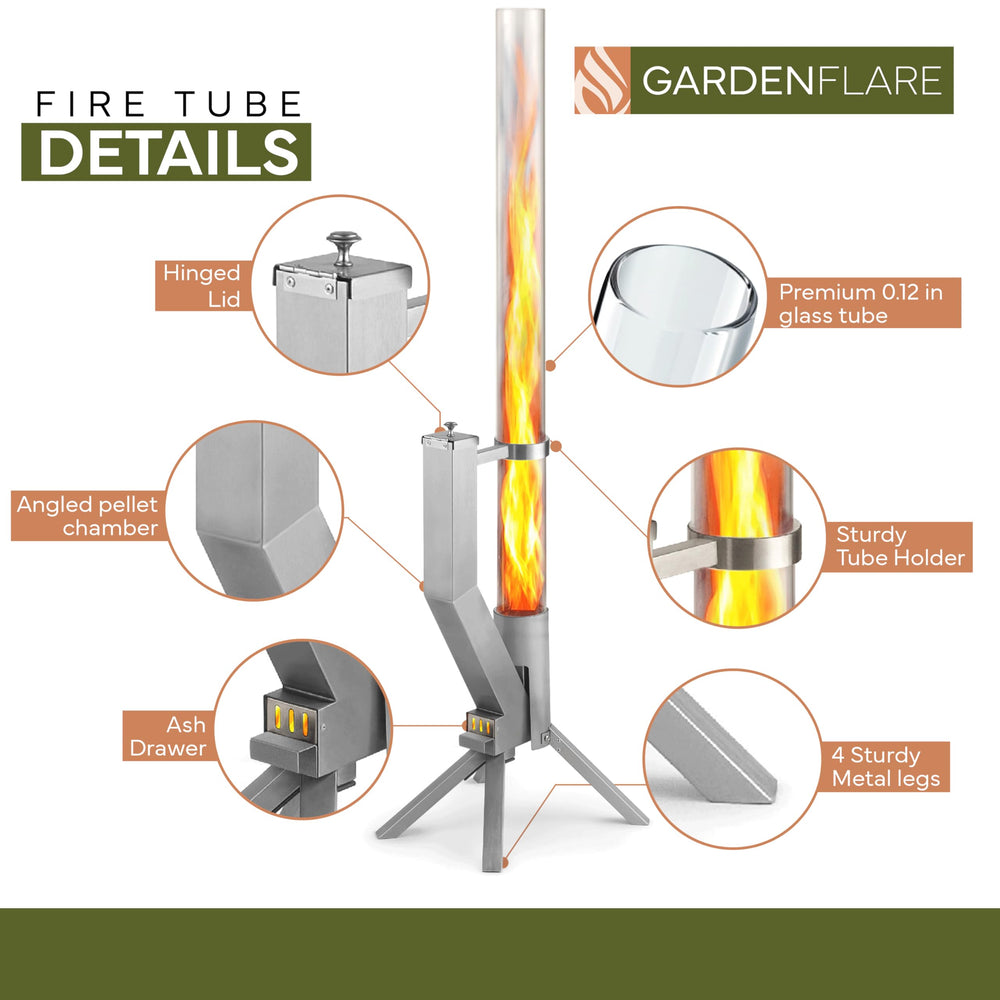 GARDENFLARE beside patio chairs showing size and intimate gathering suitability