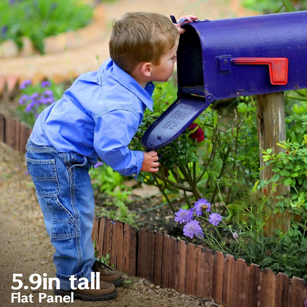 GardenFlow panel side profile showing flat 5.9-inch height and durable construction benefit