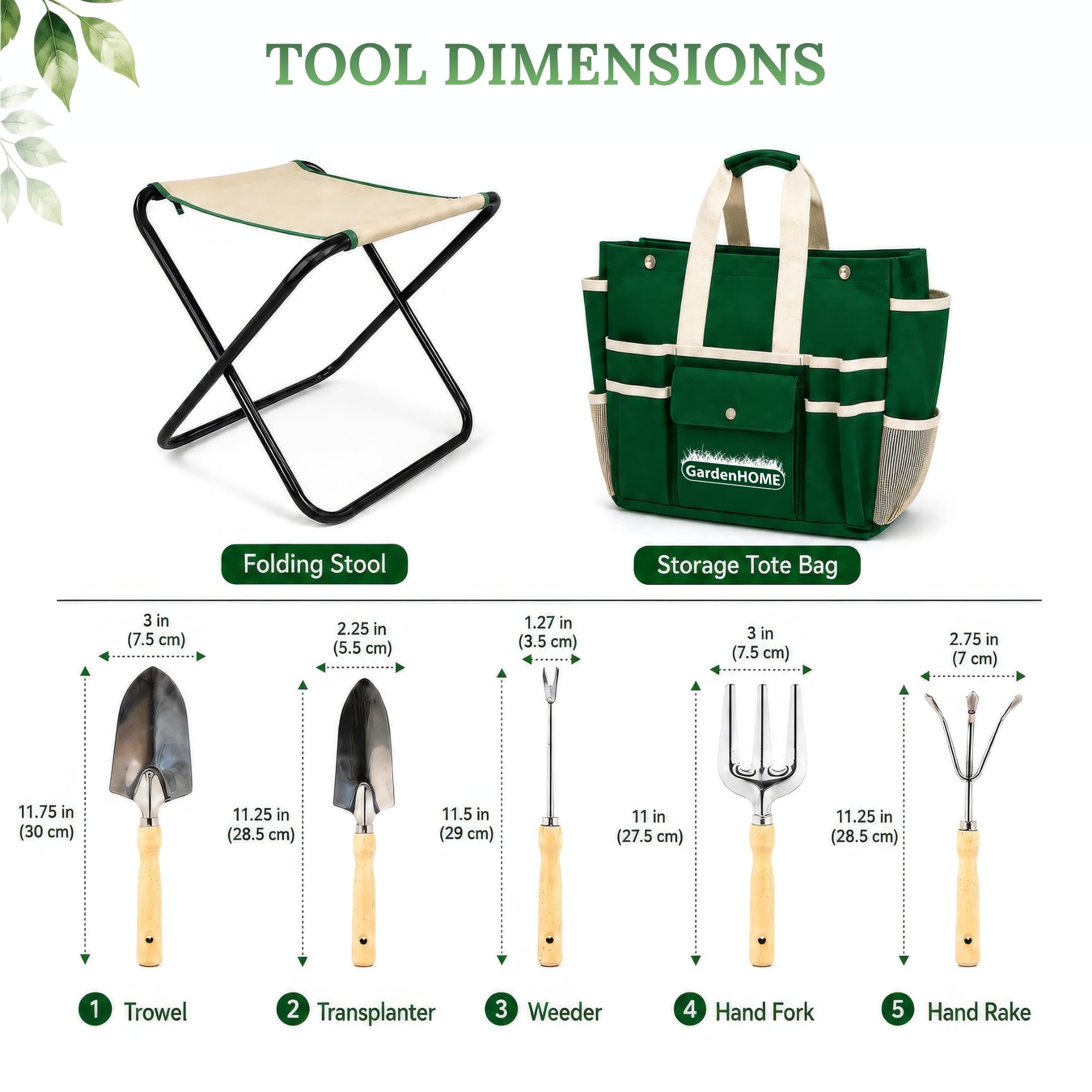 GardenHOME detachable canvas tote filled with tools for tidy on-the-go organization