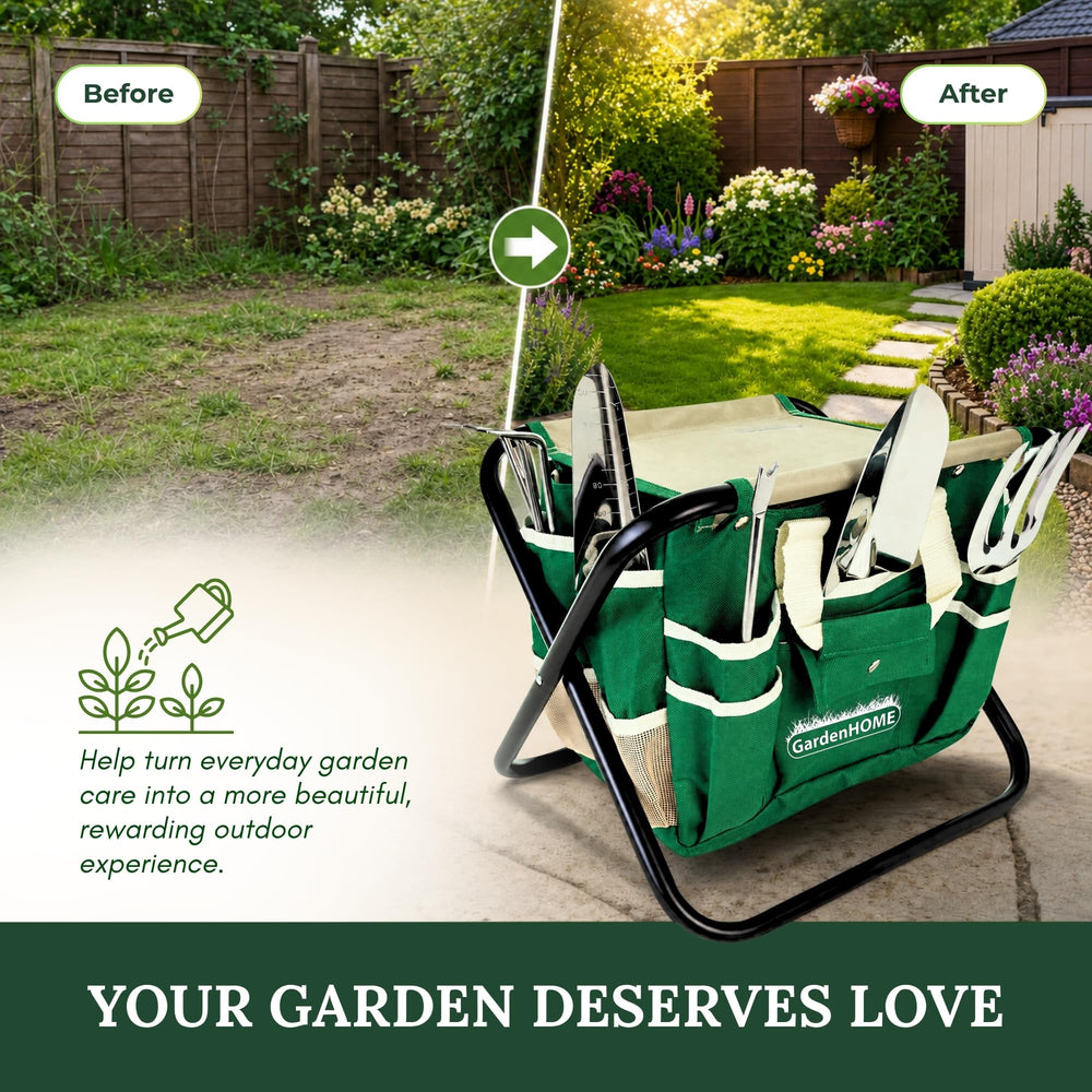 GardenHOME lifestyle shot of gardener using set reducing bending and fatigue