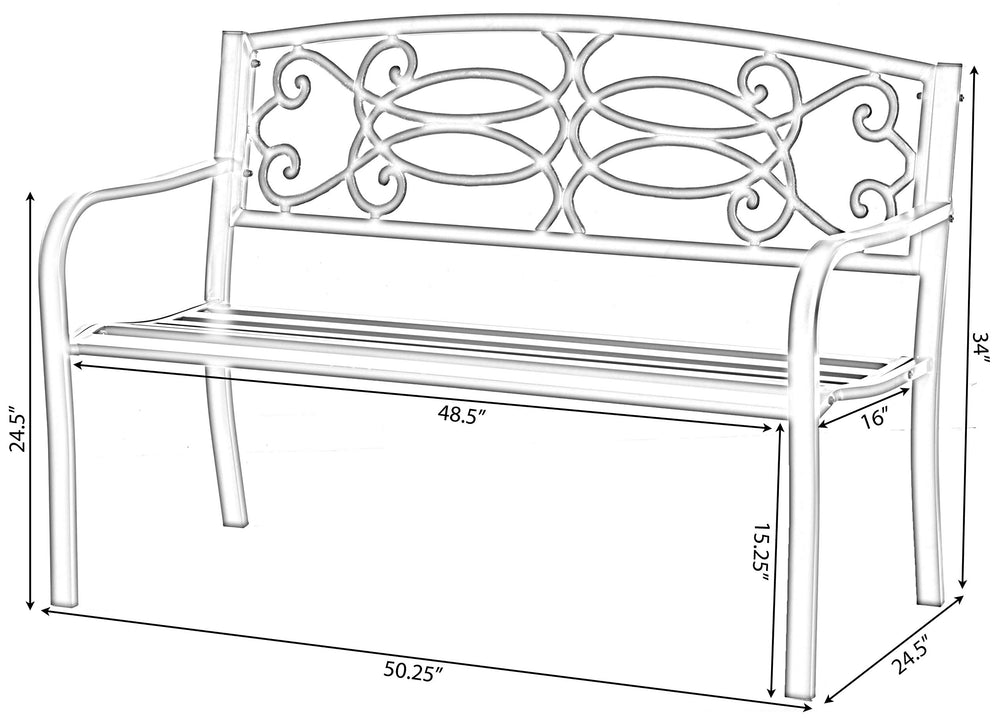 Gardenised bench staged in garden showing curb appeal and outdoor use