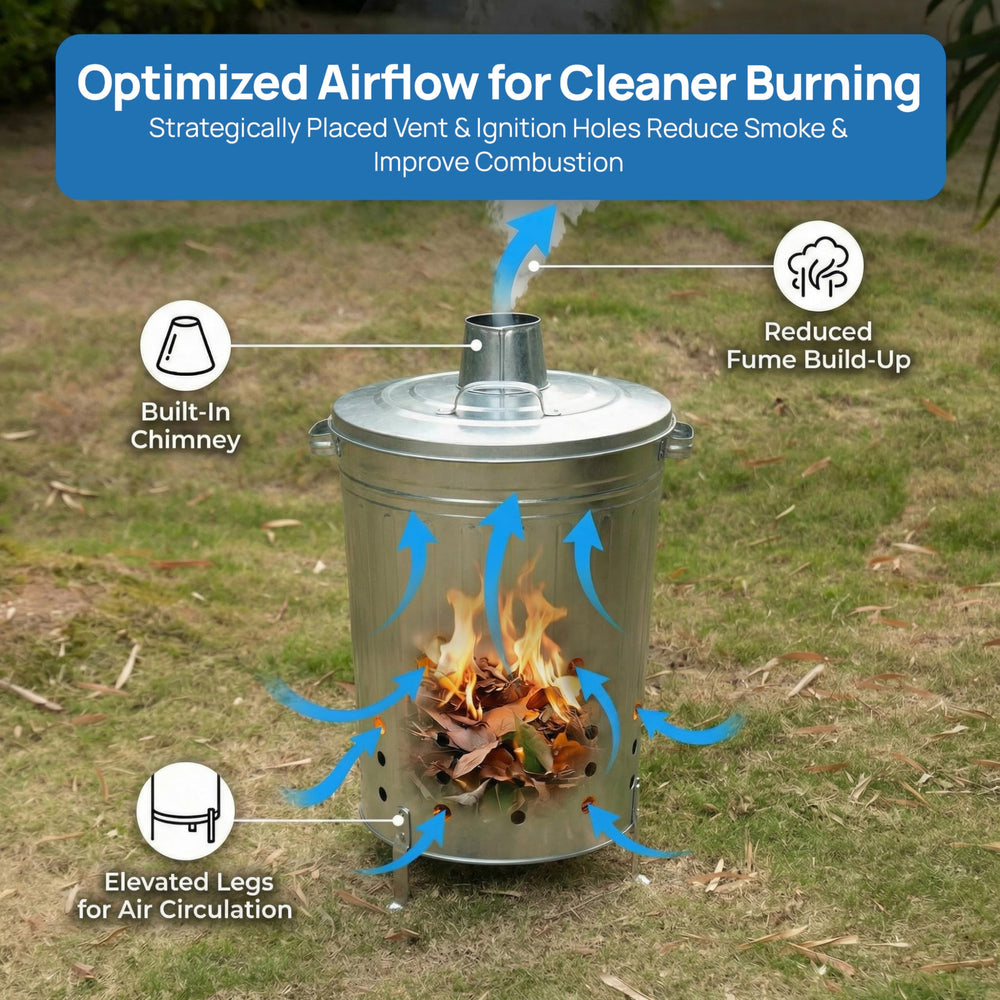 Gardenised chimney lid detail directing smoke upward to improve airflow