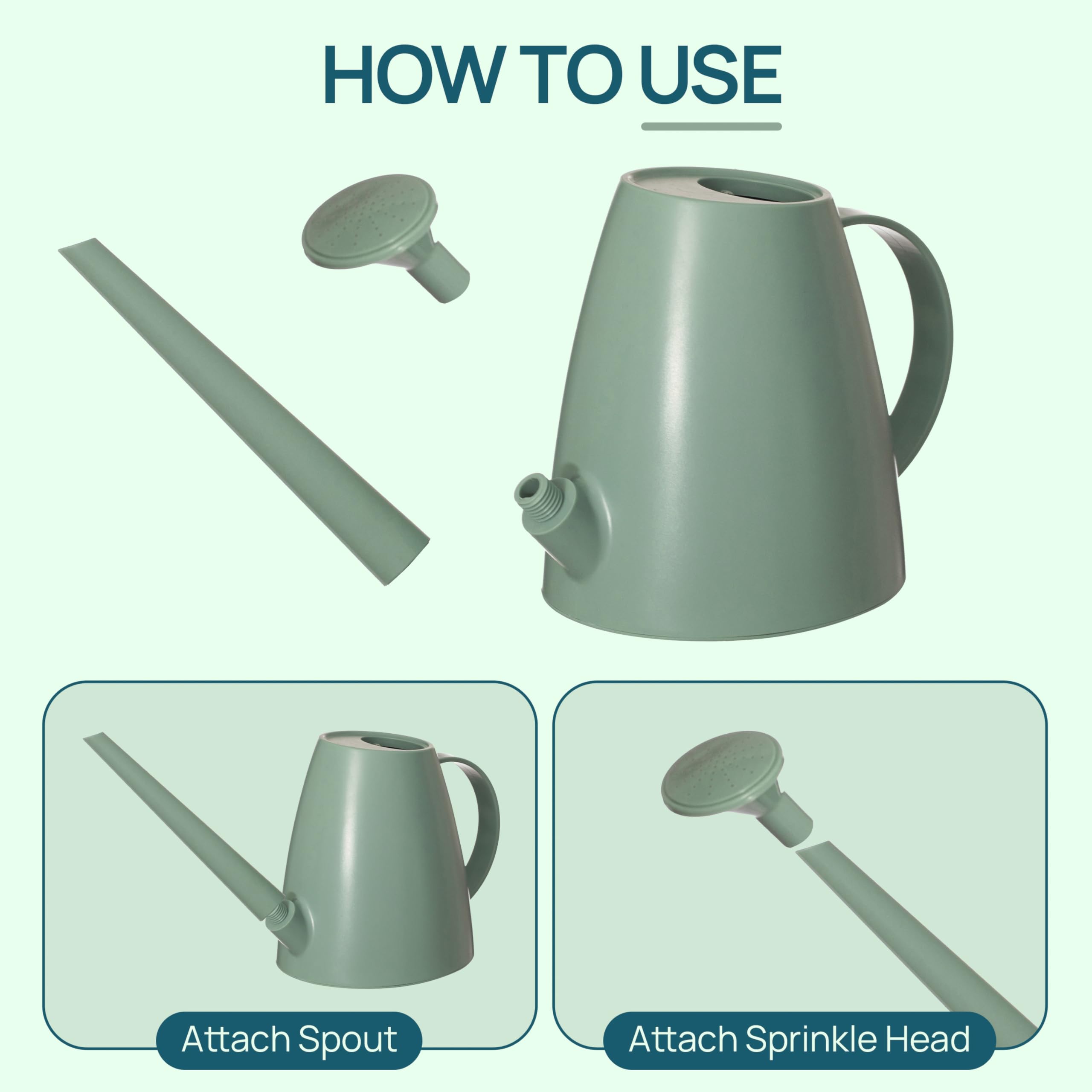 Gardenised close-up of detachable spout and sprinkler head for flexible watering