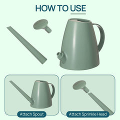Gardenised close-up of detachable spout and sprinkler head for flexible watering