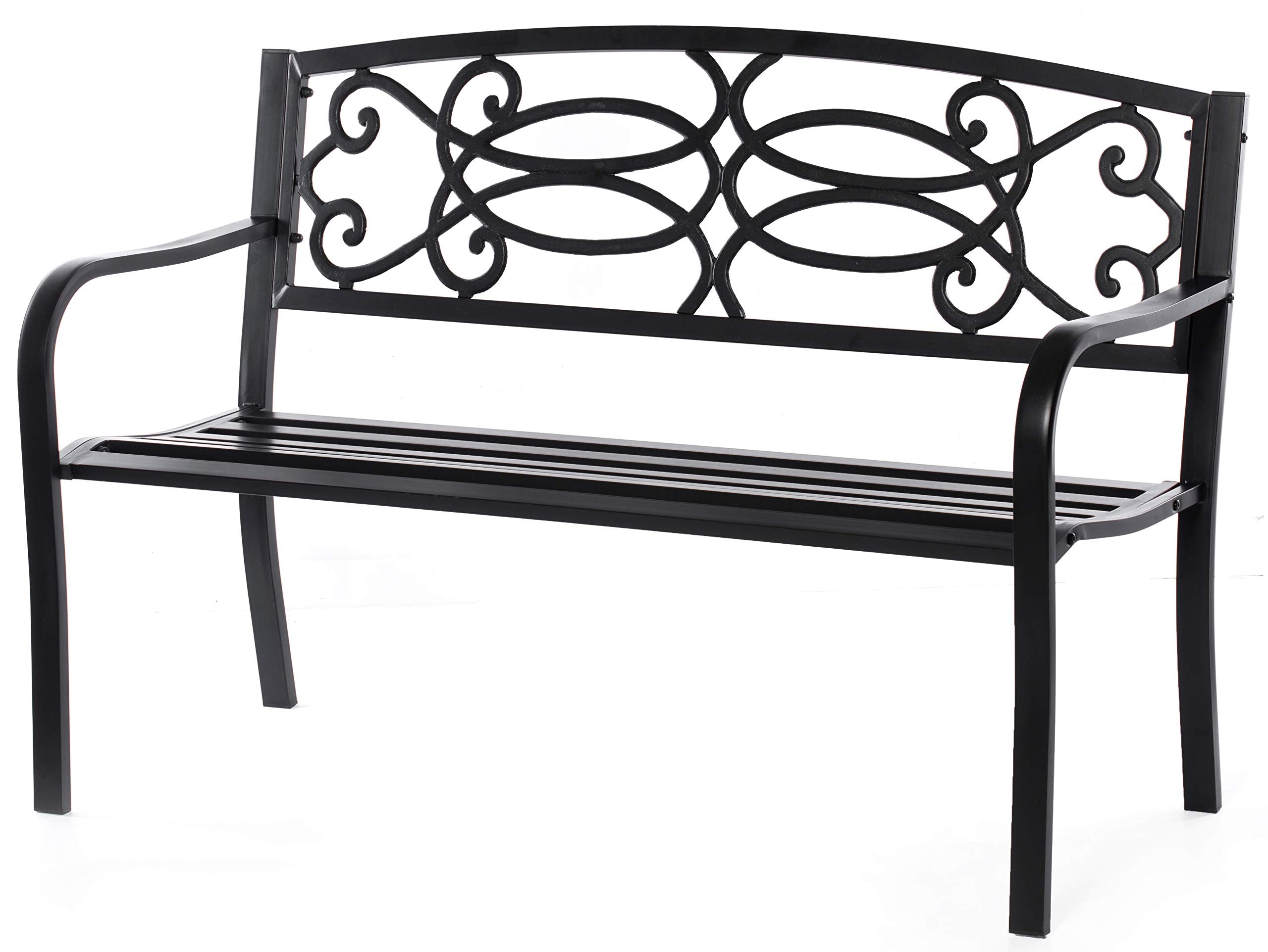 Gardenised front view bench showing full three-person seating and elegance