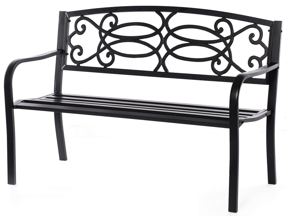 Gardenised front view bench showing full three-person seating and elegance
